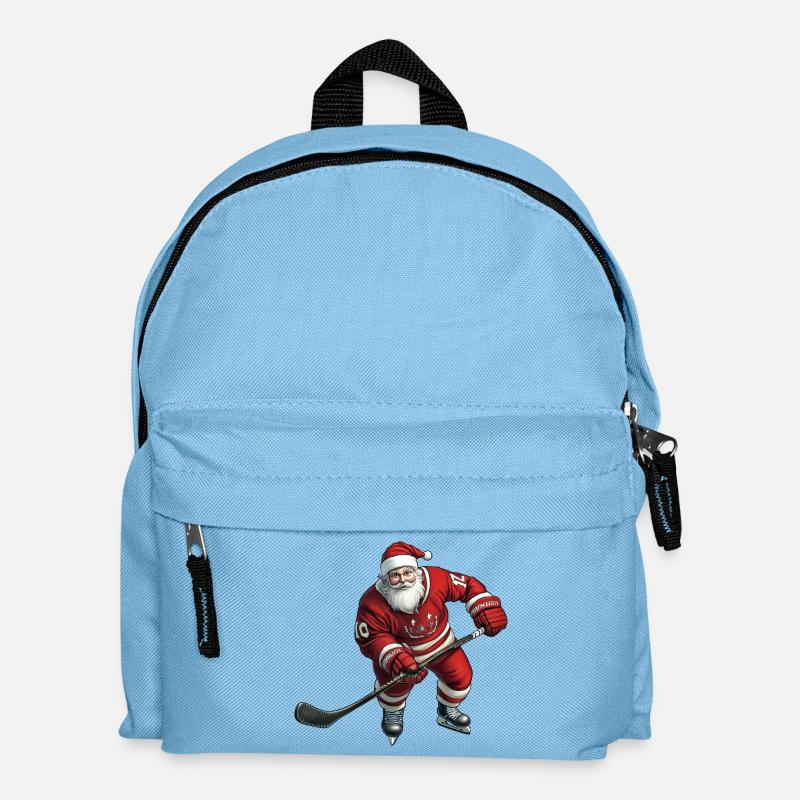 Weihnachten Eishockey - Kinder Rucksack - Hellblau