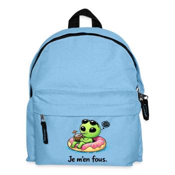 Je m’en fous – Alien détendu et humour décalé - Sac à dos Enfant - bleu clair - Devant
