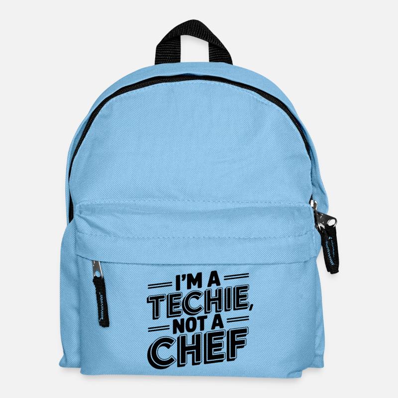 Techie, No Cook, Nerd, Geek, Technician, IT Technician - Kids' Backpack - light blue