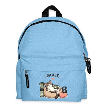 Cat Break: Coffee Break in a Basket - Kids' Backpack - light blue - Front