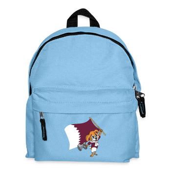 Katar Fan Hund - Kinder Rucksack - Hellblau - Vorne