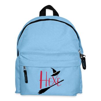 Hexe fliegender Hexenbesen - Kinder Rucksack - Hellblau - Vorne
