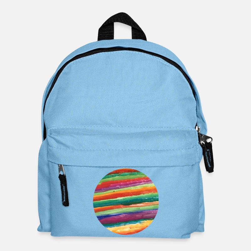 bunter gemalter Planet - Kinder Rucksack - Hellblau