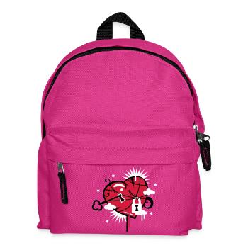 laced & repaired heart with keyhole - Kids' Backpack - fuchsia - Front