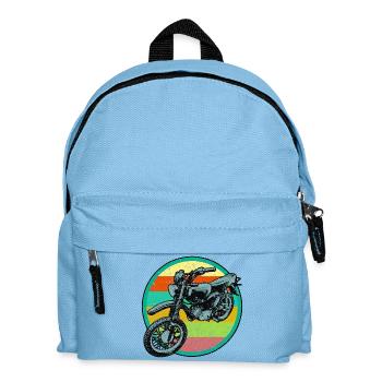 Retro Moped Relief Patch 3D used look - Kids' Backpack - light blue - Front