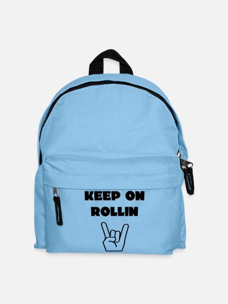 Fahren Sie immer mit Ihrem Rollstuhl weiter # - Kinder Rucksack - Hellblau