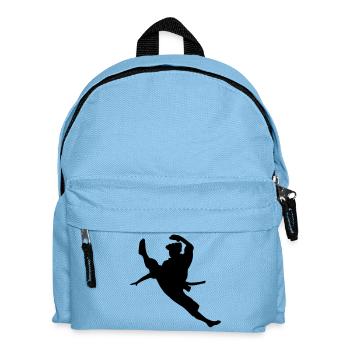 Gesprungene Taekwondo Kick Schattenfigur Logo - Kinder Rucksack - Hellblau - Vorne