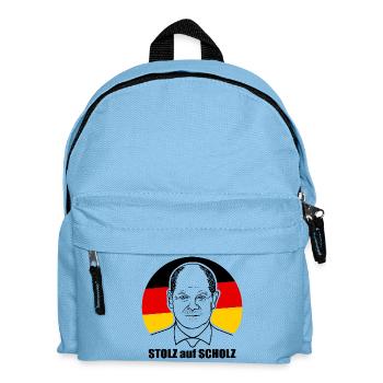 stolz auf Scholz, Bundeskanzler, Deutschland Shirt - Kinder Rucksack - Hellblau - Vorne