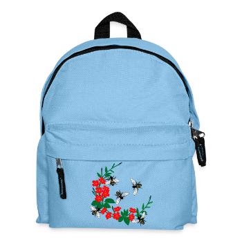 Blumenkranz mit Honigbienen - Kinder Rucksack - Hellblau - Vorne