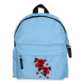 zwei wunderschöne faszinierende rote Rosen - Kinder Rucksack - Hellblau - Vorne