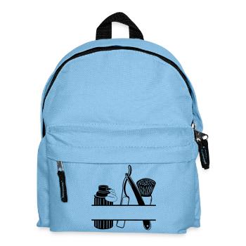 Rasiercreme, Messer und Pinsel, Logo-Rasur - Kinder Rucksack - Hellblau - Vorne