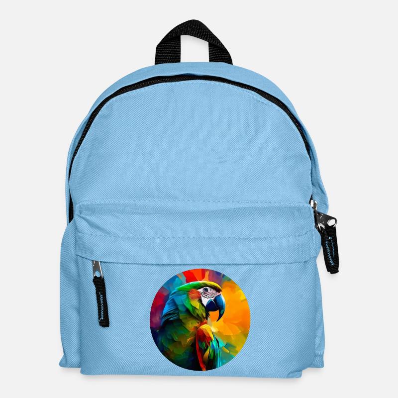 Perroquet ara coloré - Sac à dos Enfant - bleu clair
