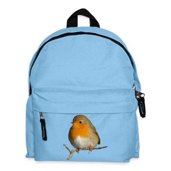 Robin sitting on branch - Kids' Backpack - light blue - Front