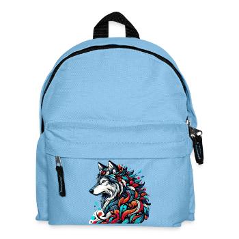 Wolf - Kids' Backpack - light blue - Front