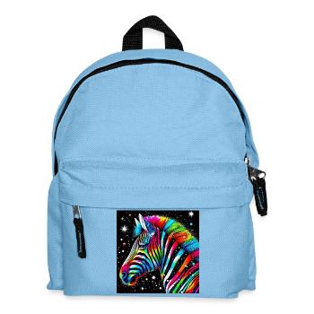 Zebra - Kinder Rucksack - Hellblau - Vorne