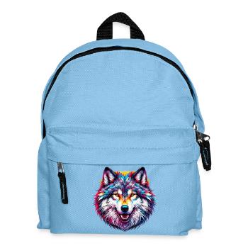Wolf - Kinder Rucksack - Hellblau - Vorne