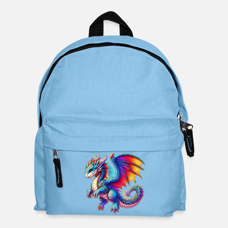 Drache - Kinder Rucksack - Hellblau