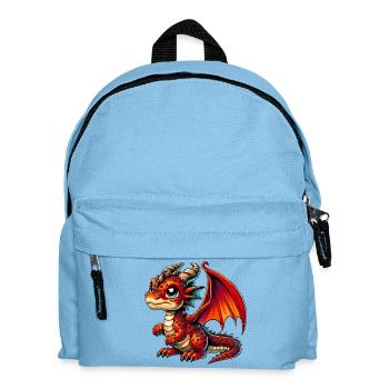 Drache - Kinder Rucksack - Hellblau - Vorne