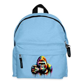 Gorilla - Kinder Rucksack - Hellblau - Vorne