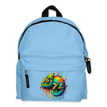 Chamäleon - Kinder Rucksack - Hellblau - Vorne