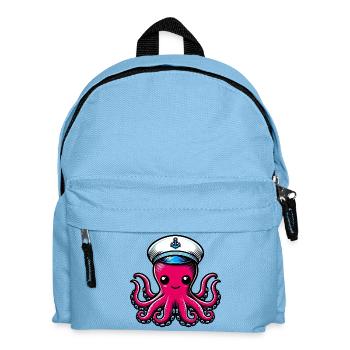 Krake - Kinder Rucksack - Hellblau - Vorne