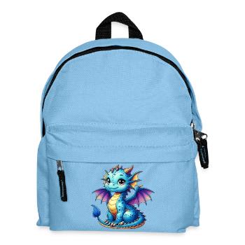 Drache - Kinder Rucksack - Hellblau - Vorne