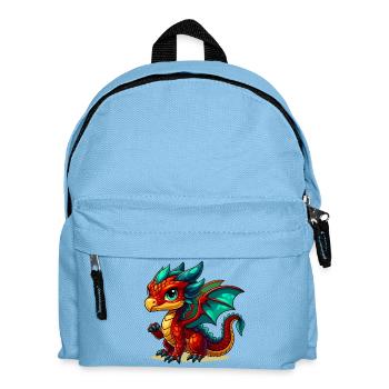 Drache - Kinder Rucksack - Hellblau - Vorne