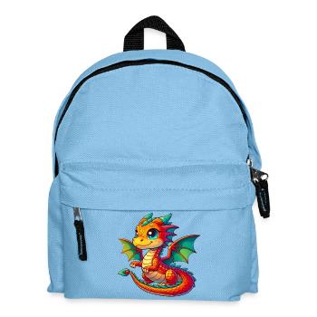 Drache - Kinder Rucksack - Hellblau - Vorne