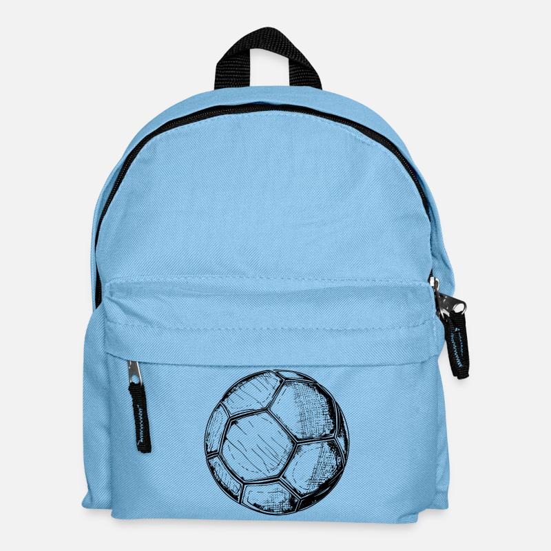 Fußball Skizze - Kinder Rucksack - Hellblau