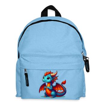 Drache - Kinder Rucksack - Hellblau - Vorne