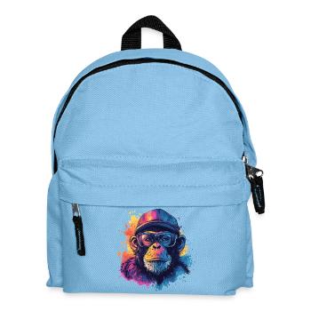 Watercolor Hipster Monkey - Kids' Backpack - light blue - Front