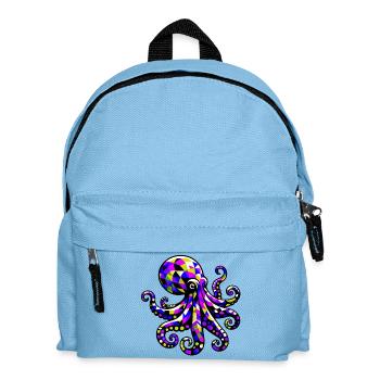 Krake - Kinder Rucksack - Hellblau - Vorne