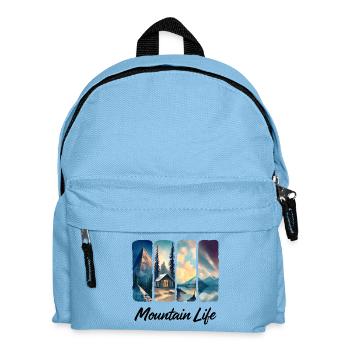 Berglandschaft mit See und Waldhütte - Kinder Rucksack - Hellblau - Vorne
