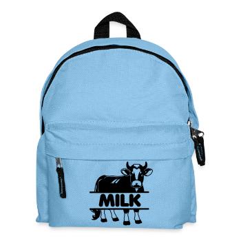 Dairy Cow Design with 'MILK' Bar - Kids' Backpack - light blue - Front