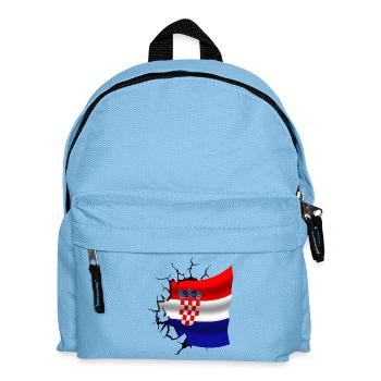 Bandera de Croacia - Kroatien - Flagge Broken Design - Kinder Rucksack - Hellblau - Vorne