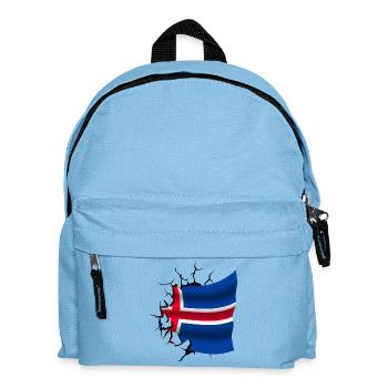 Drapeau de l’Islande - Islande - Drapeau Broken Design - Sac à dos Enfant - bleu clair - Devant
