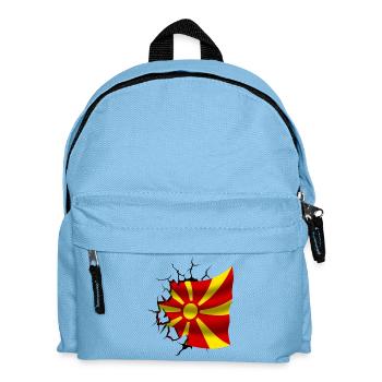 Flag of Macedonia - Macedonia - Flag Broken - Kids' Backpack - light blue - Front