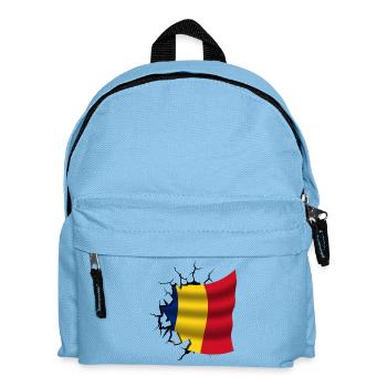 Flag of Romania - Romania - Flag Broken Design - Kids' Backpack - light blue - Front