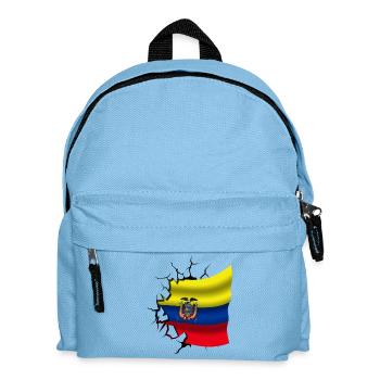 Flagge von Ecuador - Ecuador - Flagge gebrochenes Design - Kinder Rucksack - Hellblau - Vorne