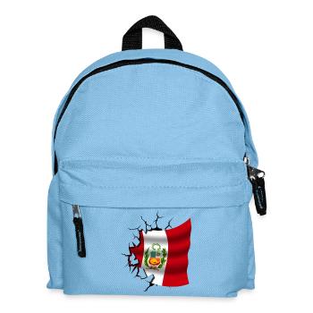 Flagge von Peru - Peru - Flagge Broken Design - Kinder Rucksack - Hellblau - Vorne