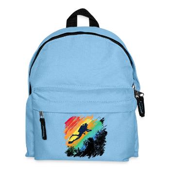 Illustration de plongeur sous-marin vif - Sac à dos Enfant - bleu clair - Devant