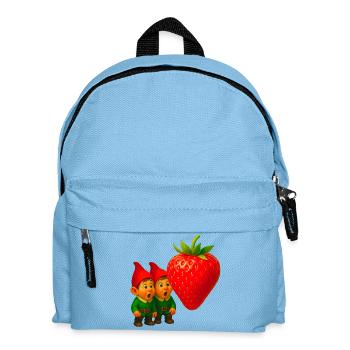 Zwerge und Erdbeere - Kinder Rucksack - Hellblau - Vorne