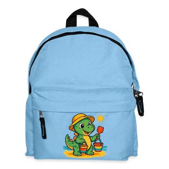 Playful Dinosaur with Summer Accessories - Kids' Backpack - light blue - Front