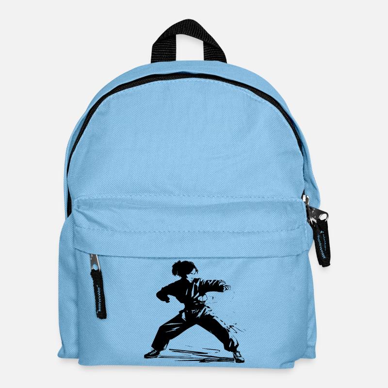 Mädchen Karate Skizze - Kinder Rucksack - Hellblau