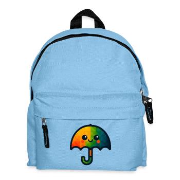 WPAP Polygon Kawaii Stil Spielzeug Regenschirm - Kinder Rucksack - Hellblau - Vorne
