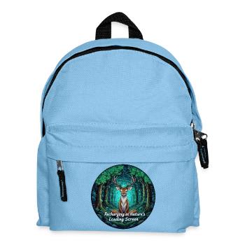 Mystic Forest Deer with Loading Screen - Kids' Backpack - light blue - Front