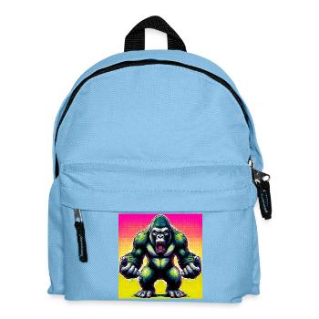 Gorilla - Kinder Rucksack - Hellblau - Vorne