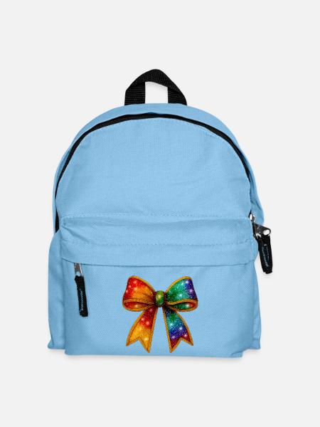 Schleife | Galaktische Regenbogen-Bindung - Kinder Rucksack - Hellblau
