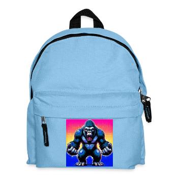 Gorilla - Kinder Rucksack - Hellblau - Vorne