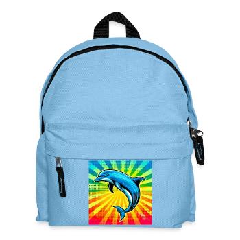 Delfin - Kinder Rucksack - Hellblau - Vorne